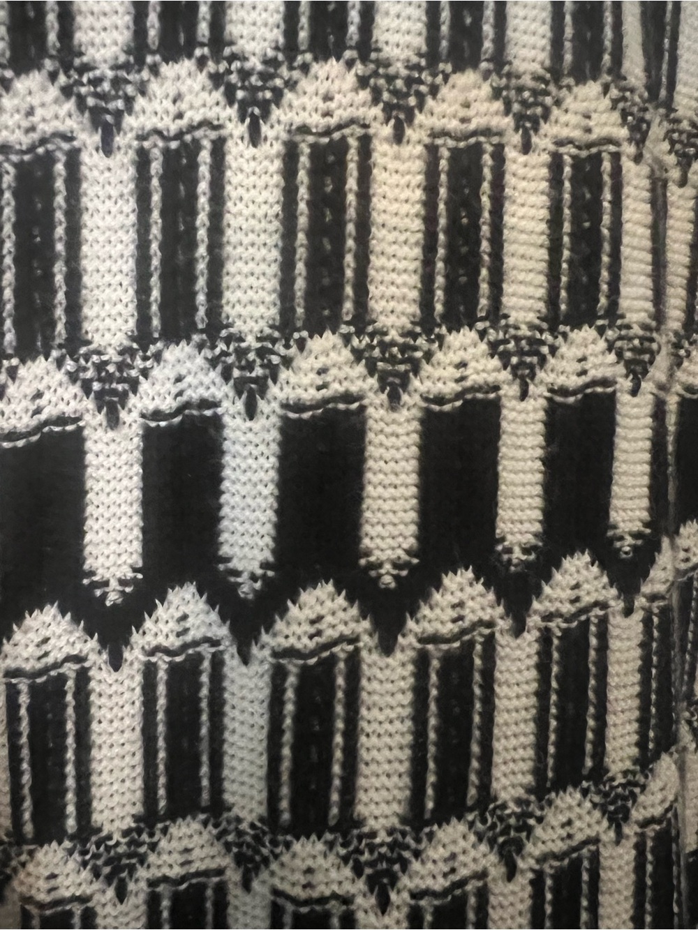 Ann Taylor Black & White Patterned Knit Dress